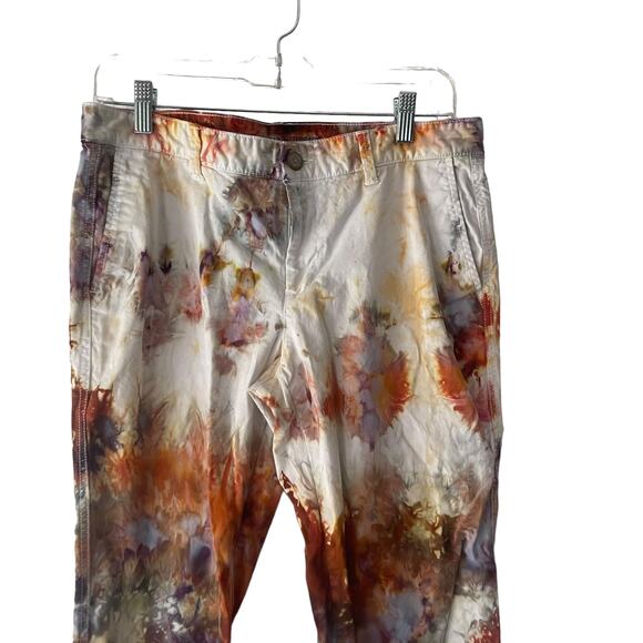 GAP Women's Size 6 W 28 Tie Dye Summer Girlfriend Khaki Crop Pants‎ - Picture 2 of 10